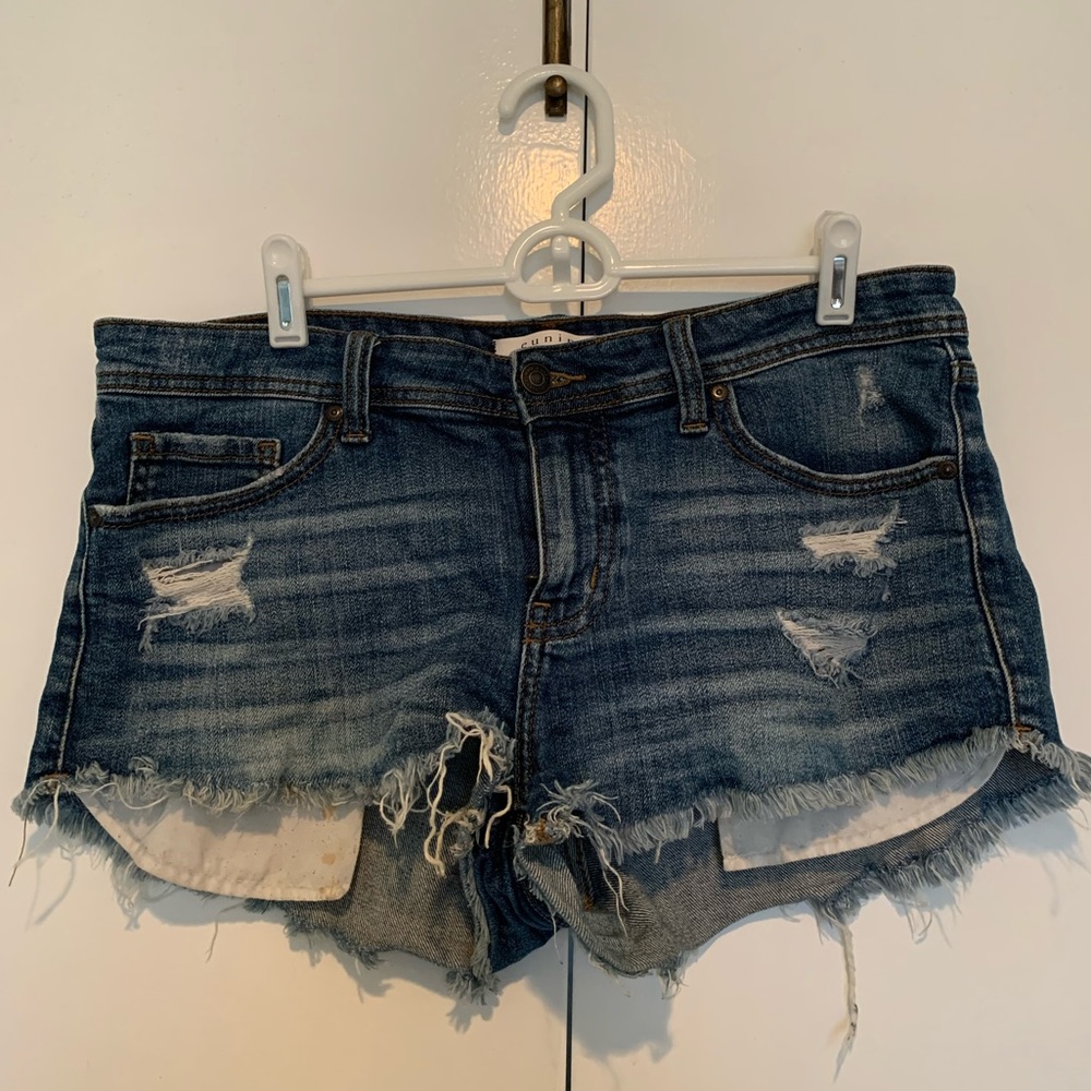 Eunina distressed jean shorts